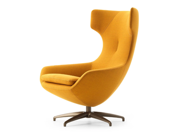 LX662 - Swivel fabric armchair with 5-spoke base by LEOLUX LX - view 2